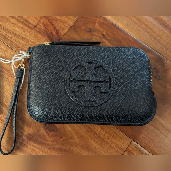 Tory Burch Miller Pebbled Leather Zip Close Wristlet Dust & Gift Bag Nwt ❤️ - Picture 3 of 8